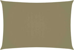 vidaXL Rechteckig Sonnensegel Beige Mit Hoop & ...