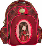 Santoro A Single Rose Σχολική Τσάντα Πλάτης Νηπιαγωγείου σε Κόκκινο χρώμα Μ24 x Π11 x Υ30cm