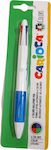 Carioca Στυλό Ballpoint 1.0mm με Πολύχρωμο Mελάνι 4 Colors με Μπλε Λάστιχο