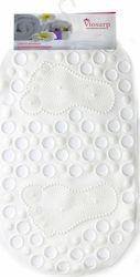 Viosarp Bathtub Mat with Suction Cups White 37x67cm