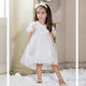 Stova Bambini White Baptism Clothing Set with Hair Accessories & Dress made of Tulle 2pcs