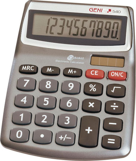 Genie 540 Calculator 10 Digits in Silver Color 1pcs