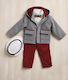 Lollipop Baptism Suit for Boys Gray 5 Pieces