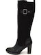 S.Oliver Wildleder Damenstiefel mit hohem Absatz Schwarz