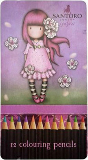 Santoro Gorjuss Set de creioane colorate în cutie Cireș Metalic 12buc Pachet de 1 ambalaje