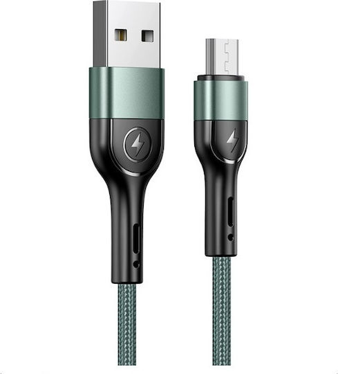 Usams U55 1m Braided USB 2.0 to micro USB Cable Green (SJ450USB02)