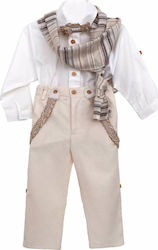 Nst Nastasia Boys Linen Baptism Suit Hermes Carleial 3pcs Beige