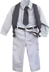 Nst Nastasia Boys Baptism Suit Vicente Aleixandre 3pcs Gray