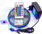 Bandă LED Alimentare 12V RGB Lungime 5m cu Telecomandă SMD2835