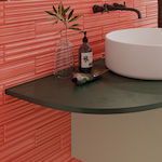 Ravenna In Lines Kitchen Wall / Bathroom Gloss Ceramic Tile 30x7.5cm Coral