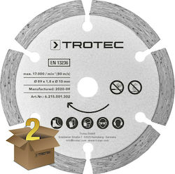 Trotec Комплект Диамантени Дискове За Рязане На Строителни Материали 89мм Trotec Комплект Диамантени Дискове За Рязане На Строителни Материали 89мм