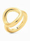 Folli Follie Metal Chic Ring made of Steel Gold Plated