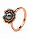Folli Follie Damen Ring mit Perlen aus Stahl Vergoldet