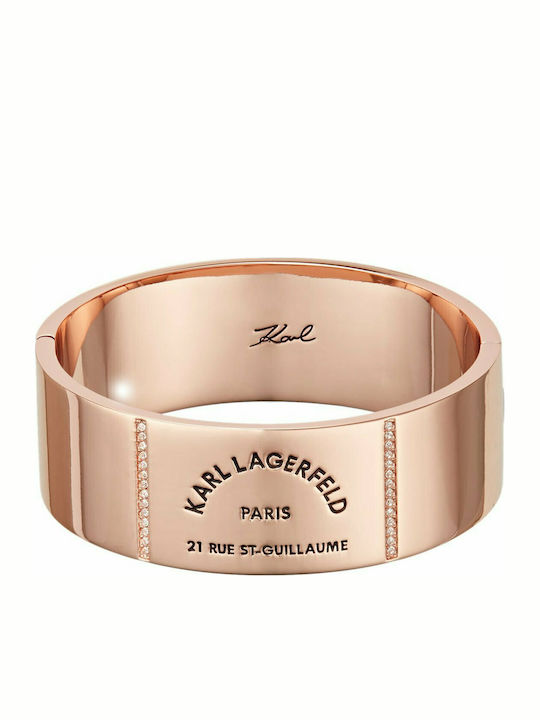 Karl Lagerfeld Damen Armband Handschellen Rue St-Guillaume Large aus Messing Vergoldet