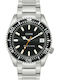 Le Dom Diver's Men's Watch 44mm Battery with Silver Metal Bracelet