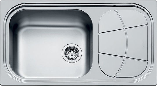 Foster Big Bowl Δεξιός Ένθετος Inox Σατινέ Μ86xΠ50cm Ασημί