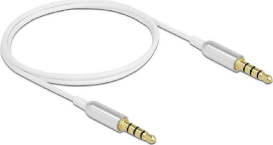 DeLock Καλώδιο Ήχου TRRS 3.5mm male - 3.5mm male Λευκό 0.5m με Επίχρυσους Ακροδέκτες 66073
