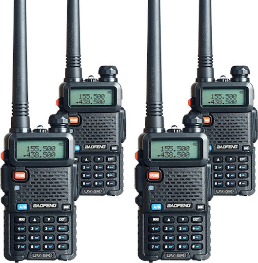 Baofeng UV-5R Funkgerät UHF/VHF 8W mit Monochromdisplay Set 4Stück