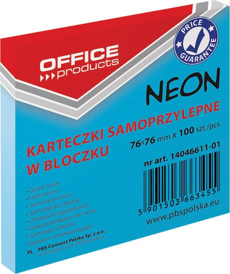 Office Point Αυτοκόλλητα Χαρτάκια Σημειώσεων σε Κύβο 400 Φύλλων Μπλε 7.6x7.6εκ. Neon