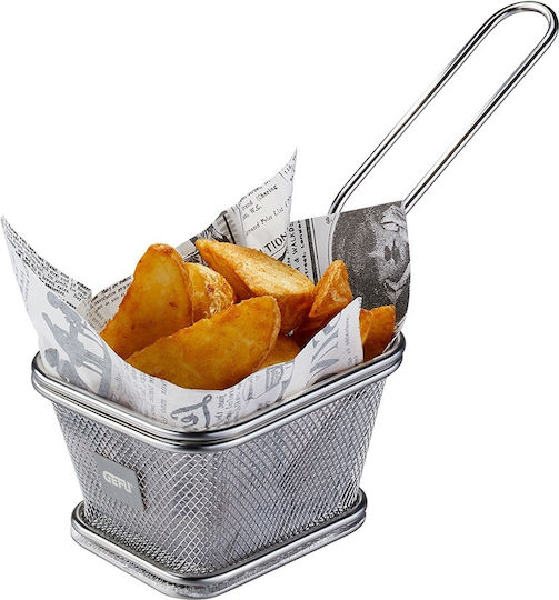 Gefu Frittierkorb Servierkorb Metallisch mit Abmessungen 25.6x11.3x17.5cm 1Stück