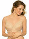 Gaia Soft Nancy BS0059 Minimizer Minimizer Bra without Padding Underwire Beige