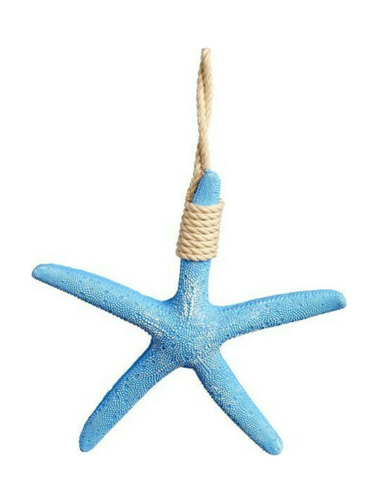 JK Home Decoration Κρεμαστό Διακοσμητικό Αστερίας Μπλε 34x34cm
