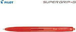 Pilot Στυλό Ballpoint 0.7mm με Κόκκινο Mελάνι Super Grip G Retractable