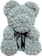 Ursuleț din Trandafiri Artificiali Mare Grey 40cm în cutie Dorosimo