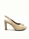 Piccadilly Anatomic Women's Sandals Beige with Chunky High Heel