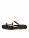 Sante Leather Women's Flat Sandals in Black Color