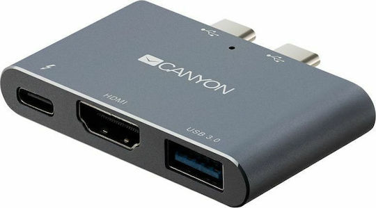 Canyon USB-C Docking Station with HDMI 4K PD Silver (CNS-TDS01DG)