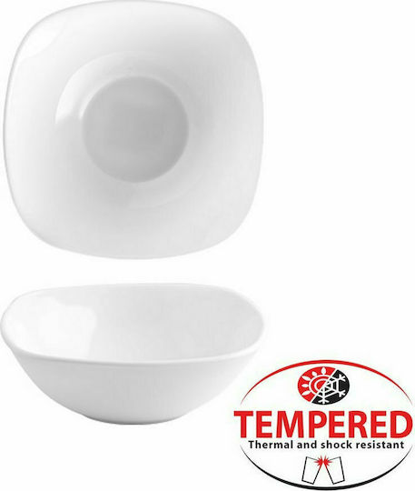 Cok Spain Boreal Glass Salad Bowl White 20x20cm 6pcs