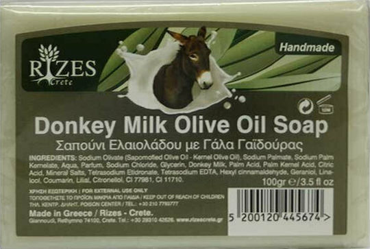 Rizes Crete Natürliche Olivenölseife Mit Eselmilch Handgefertigt Mit Olivenöl 100gr