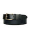 Men's Belt made of Genuine Leather of High Quality 4cm Greek Made in Black