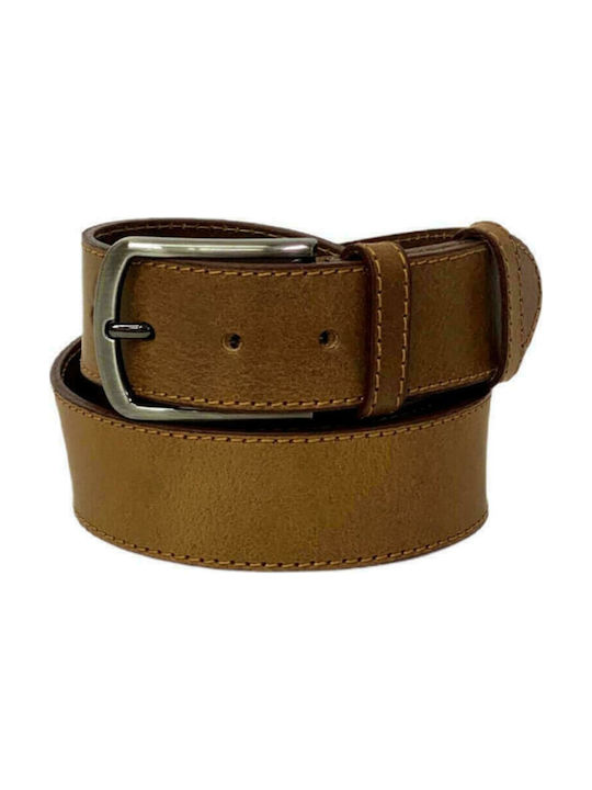 Men's Belt made of Genuine Leather of Excellent Quality 4cm Greek Made in Taba