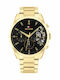 Tommy Hilfiger Baker Men's Watch 44mm Chronograph Battery with Gold Metal Bracelet