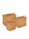 Atmosphera Set dekorative Körbe Rattan mit Griffen Braun 3Stück