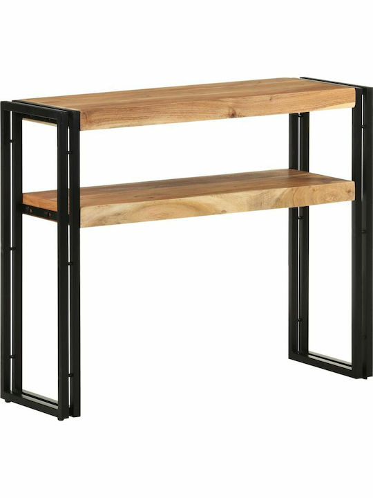 Console Table of Solid Wood & Metal Ακακία L90xW30xH75cm