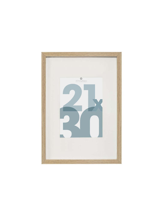 Atmosphera Manu Naturel Wooden Photo Frame With Beige Frame
