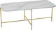 Rectangular Glass Coffee Table Χρυσό - Λευκό L113xW58xH43cm