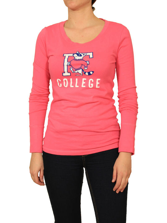 Women's Athletic Blouse Long Sleeve Pink