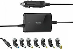 HAMA Slim & Light Universal Car Notebook Power Supply Unit, 15 - 19 V/70W Universal Φορτιστής Laptop 70W 19V 4.5A με Αντάπτορα Τροφοδοσίας και με σετ βυσμάτων