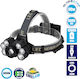 GloboStar Rechargeable Headlamp LED IP44 with Maximum Brightness 9000lm XML2-T6 Black
