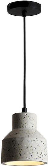 Geyer Cement Pendant Light White Bell with Socket E27 12x14cm