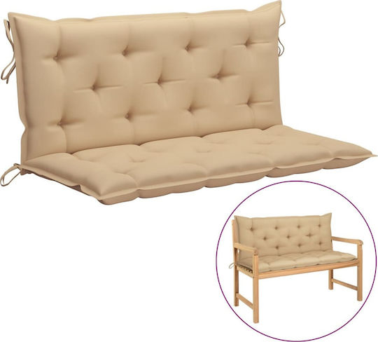 vidaXL Garden Swing Cushion With Backrest Beige 120x100 cm