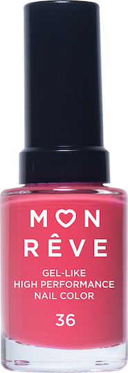 Mon Reve Gel Like Nagellack Glossy Lang anhaltende Politur Rosa 36 13ml