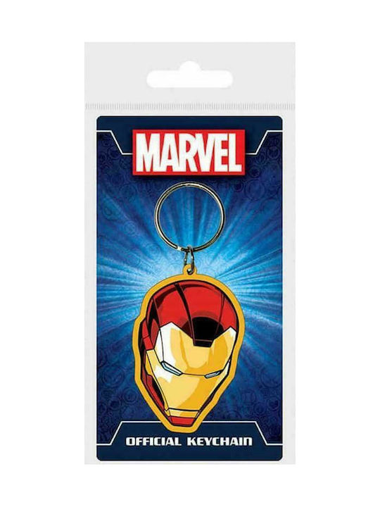 Keychain Marvel Iron Man Head Metalic Roșu