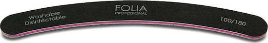 Folia Файл Нокти Банан Черен 100/180 Файлове За Нокти Извити Хартия 100/180
