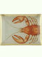 Atmosphera Hummer Dekorative Platte Rechteckig Glas Orange 1Stück 14x10cm