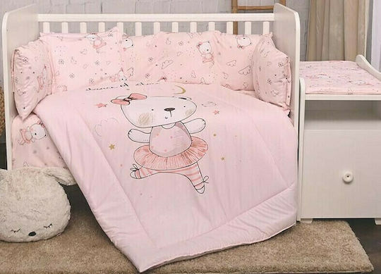 Lorelli Set Für Krippe Lily Ballerina Bear Rosa 5Stück